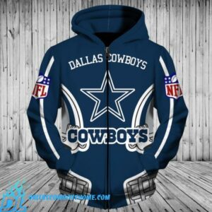 Dallas Cowboys Hoodie No11 3D Helmet With Zipper
