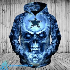 Dallas Cowboys Skull Hoodies 3D With Zipper