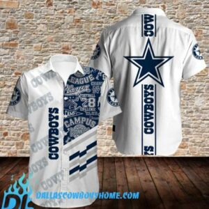 Dallas Cowboys Aloha Shirt Tropical Flower Short Sleeve