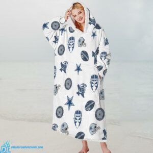 Dallas Cowboys Hoodie blanket with icon Cowboys