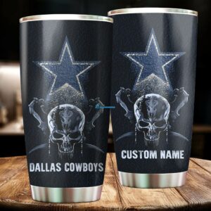 Dallas Cowboys custom skull 3D on tumbler