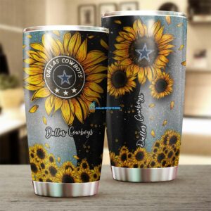 NFL Dallas Cowboys football sunflower tumbler