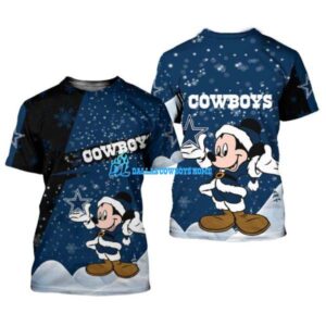 Dallas Cowboys christmas t shirt custom Mickey mouse