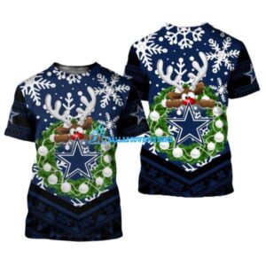 Dallas Cowboys christmas t shirt custom Reindeer