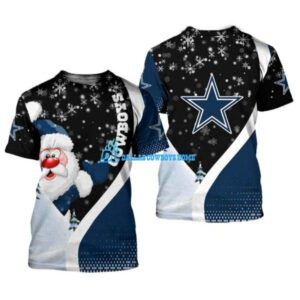 Dallas Cowboys christmas t shirt custom Santa Claus