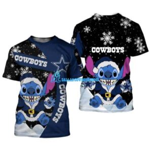 Dallas Cowboys christmas t shirt custom Stitch Santa