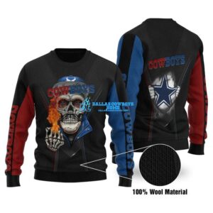 Dallas Cowboys sweater men's custom skull 3D