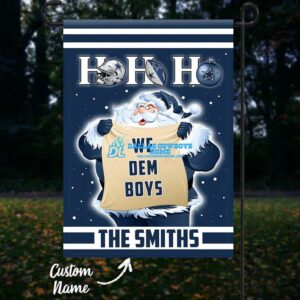 Dallas Cowboys Santa Claus Garden Flag Custom name