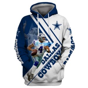 Men's Custom Dak Prescott White Dallas Cowboys Color Rush Hoodie