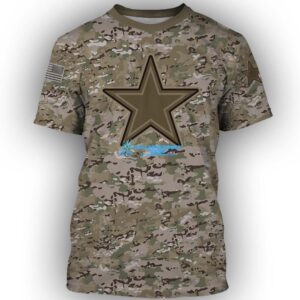 Dallas cowboys camo style all over print tshirt