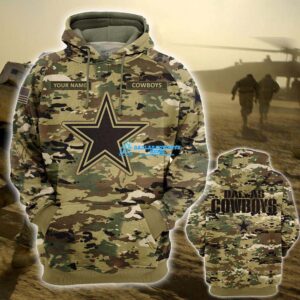 Men's Camo Dallas Cowboys Brown Custom 3D Hoodie