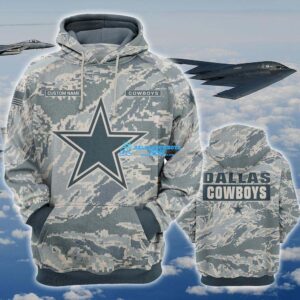 Men's Camo Dallas Cowboys Grey Custom 3D Hoodie