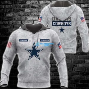 Men's Camo Dallas Cowboys While Custom 3D Hoodie