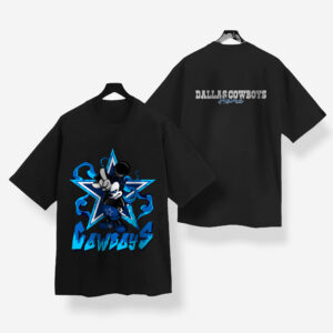 Custom Blue Logo Dallas Cowboys Home Shirt