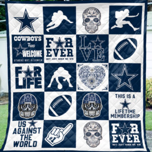 Dallas Cowboys Quilt Gift For Fan, Custom Dallas Cowboys Quilt Blanket, NFL Dallas Cowboys Breathable Quilt
