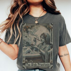 The High Priestess Tarot Card Shirt Womens Comfort Colors Tshirt Oversized Trendy The High Priestess Tee Tarot Card Gift Witchy Shirt Tee