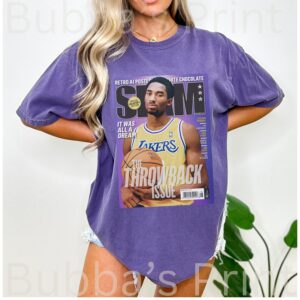 Kobe Bryant Throwback Cover Unisex Garment-Dyed T-Shirt, Retro Kobe Bryant T-Shirt, Mamba Lovers And Gift For Basketball Fans